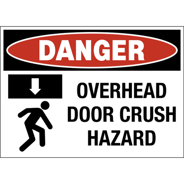 Overhead Door Crush Hazard Danger Sign | Western Safety Sign