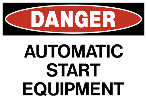 Danger - Automatic Start Equipment A