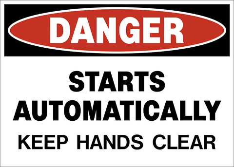 Danger - Automatic Start Equipment C