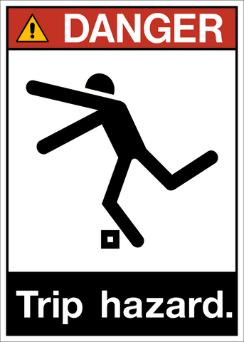 Trip Hazard ANSI Danger Sign