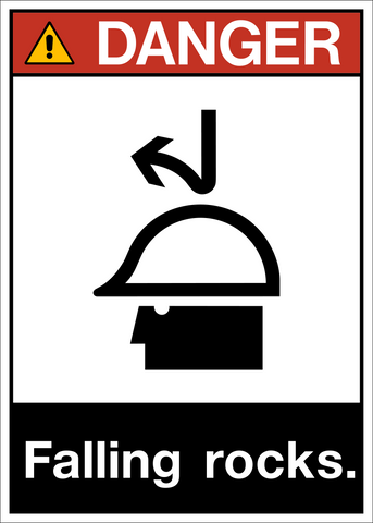 Falling Rocks Safety Signage Falling Rocks ANSI Danger Sign | Western Safety Sign
