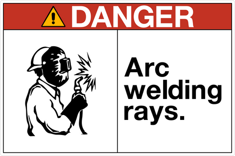 Arc Rays Sign Arc Welding Rays OSHA Layout Danger Sign | Western Safety Sign