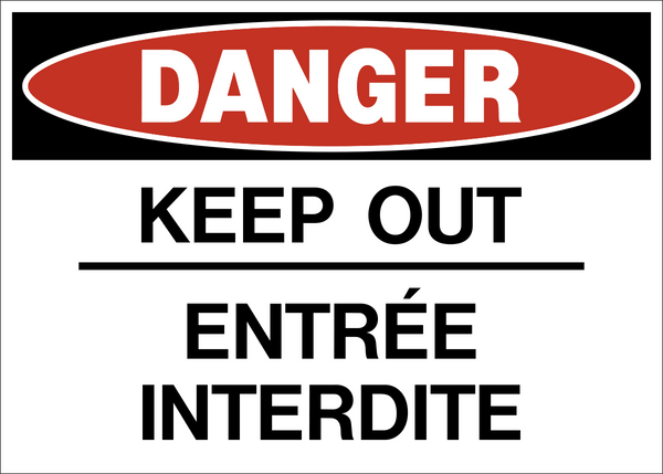Keep Out Triangle Sign Keep Out Bilingual Text Danger Sign | Western Safety Sign