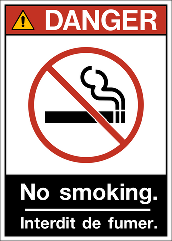 Danger - No Smoking Bilingual B