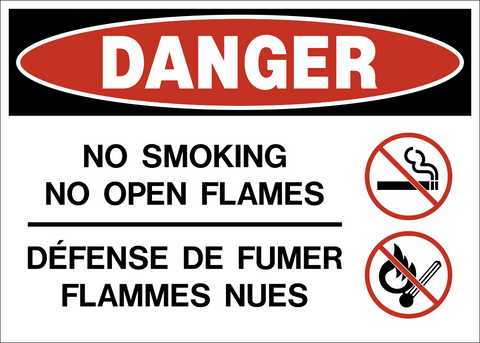 Danger - No Smoking Bilingual A