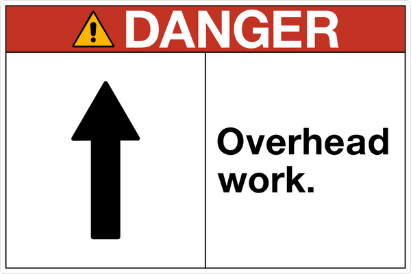 Overhead Work OSHA Danger Sign | Western Safety Sign