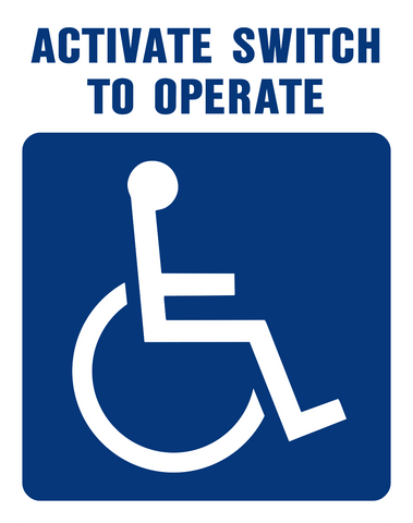 Activate Switch to Operate with wheelchair graphic