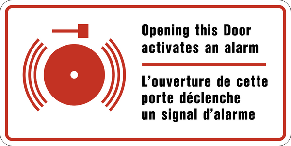 Sign Languages Alarm Door Alarm Bilingual Sign | Western Safety Sign