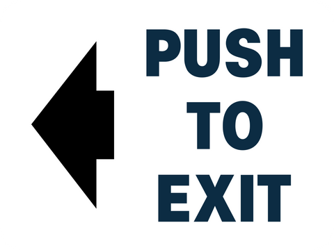 Glow-In-The-Dark Safety Sign: Push To Open (7
