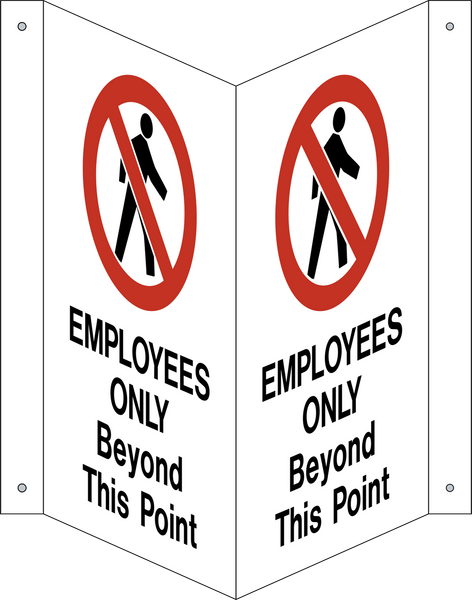 Employees Only V-Shape Projection Sign | Western Safety Sign