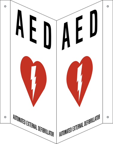 AED V-Shape Projection Sign | Western Safety Sign