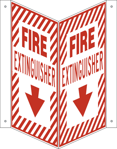 Fire Extinguisher - Hash Mark Border V-Shape