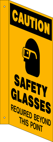 Safety Glasses Required - L-Shape