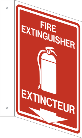 Fire Extinguisher Bilingual - L-Shape