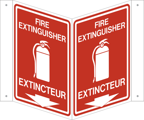 Fire Extinguisher - Bilingual V-Shape