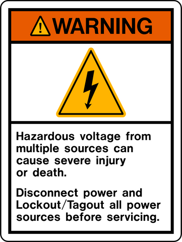 Warning - High Voltage Lock Out
