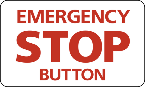 Safety Button Sign Emergency Stop Button | Western Safety Sign