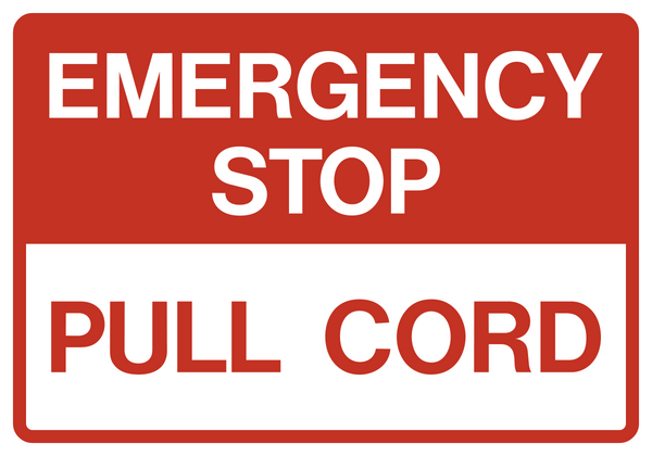Emergency Stop Pull Cord | Western Safety Sign