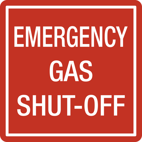 Emergency Gas Shut Off | Western Safety Sign