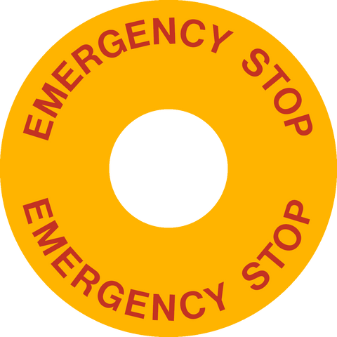 Emergency Stop Button - English | Western Safety Sign