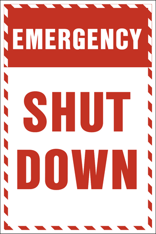 Emergency Shut Down Signs | Western Safety Sign