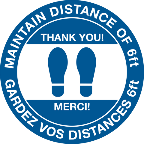 Physical Distance Bilingual Text - Floor Decal