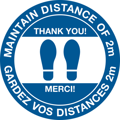 Physical Distance Bilingual Text - Floor Decal