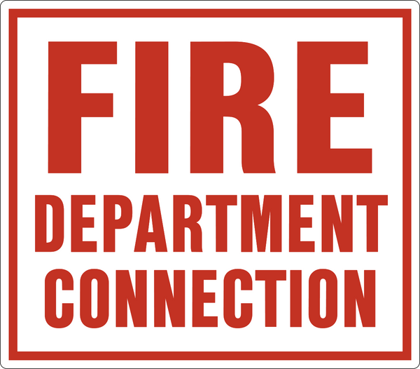 Fire Connection Sticker Fire Department Connection | Western Safety Sign