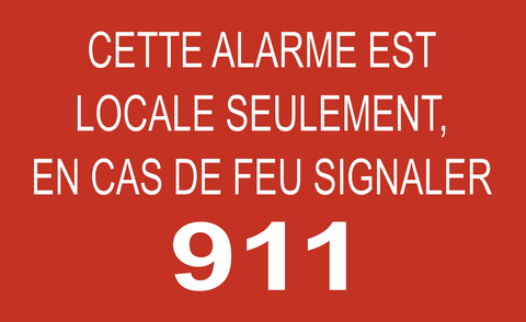 Call 911 Local Alarm - French Text