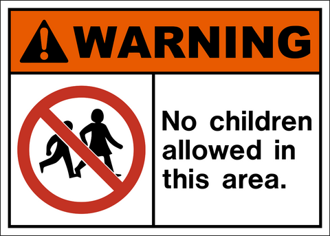This Is A Kids Safe Area Please Close Sign With Symbol NHE-28146