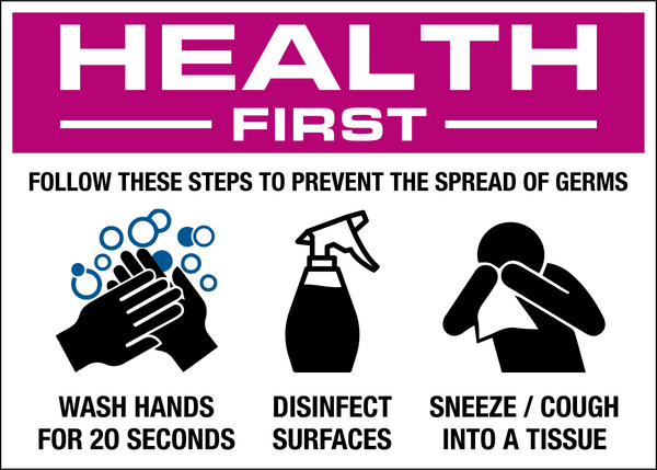 Germ Prevention Health First Sign | Western Safety Sign