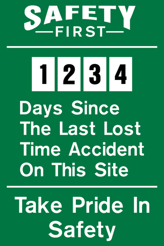 Lost Time Accident-4 – Western Safety Sign