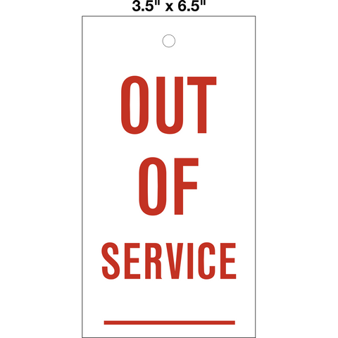 Out of Service Lock Out Tag | Western Safety Sign