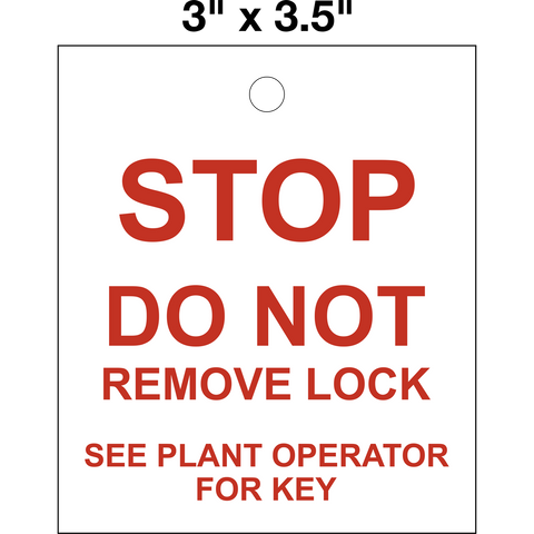 Lock Removal Lock Out Tag | Western Safety Sign