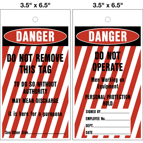 Danger Do Not Operate red stripes Lock Out Tag | Western Safety Sign