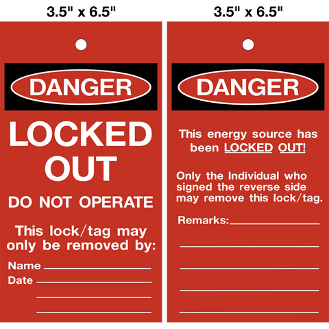 Danger Locked Out red Lock Out Tag | Western Safety Sign
