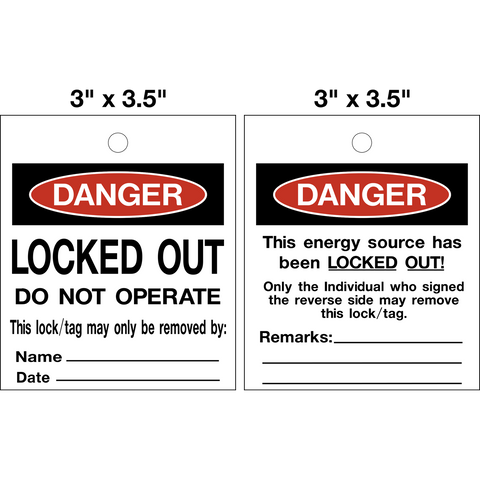 Danger Locked Out white Lock Out Tag | Western Safety Sign