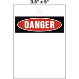 Danger Blank Lock Out Tag is a single-sided safety tag with the "Danger" symbol at the top and the rest of the tag blank for you to give us your safety message on a white background.