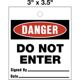 Danger Do Not Enter Lock Out Tag
