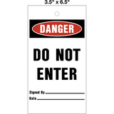 Danger Do Not Enter Lock Out Tag