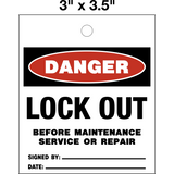 Danger Lockout Before Service Tag