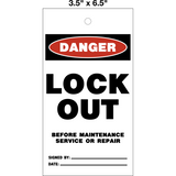 Danger Lockout Before Service Tag