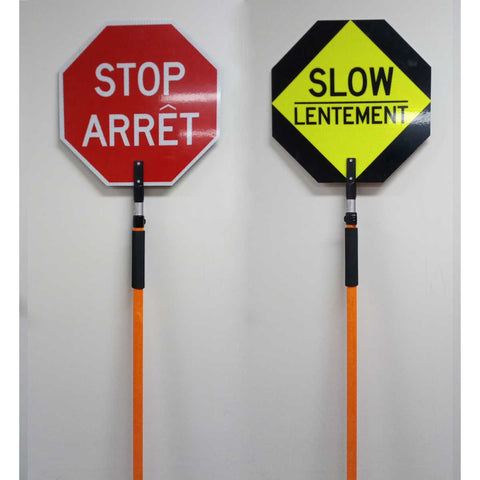 Neutral Sign Paddle Stop/Slow Paddle Bilingual Work Zone Sign | Western Safety Sign