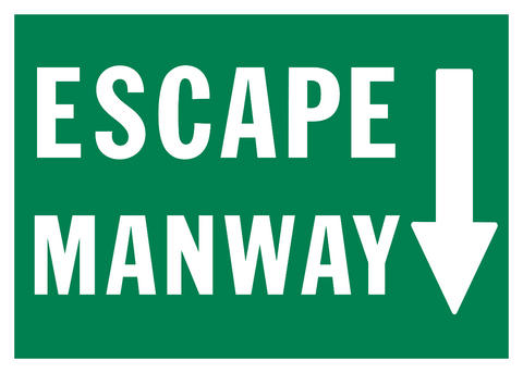 Escape Manway Arrow Down