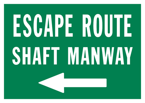 Escape Route Shaft Manway Arrow Left
