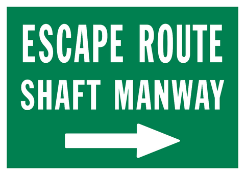 Escape Route Shaft Manway Arrow Right