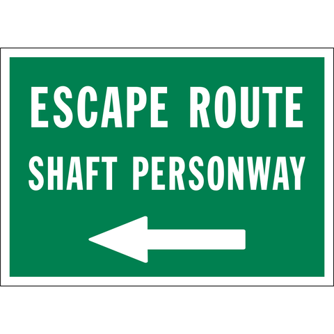 Escape Route Shaft Personway Arrow Left
