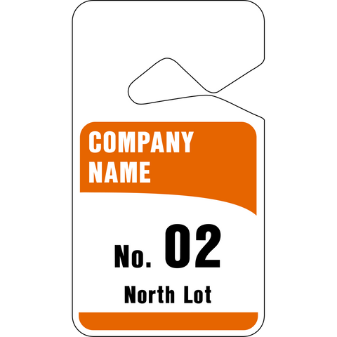 Parking Permit Tags are single-sided styrene plastic tags that hang from your vehicle's rearview mirror and come with your choice of colors, text, logo and numbering that are used for vehicle identification.