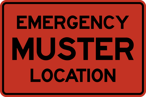 Emergency Muster Location Red Sign | Western Safety Sign