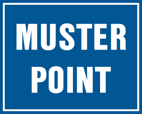 Muster Point Size Muster Point Rectangle Sign | Western Safety Sign
